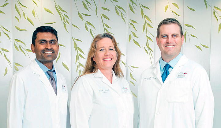 From left to right: Anurag Malani, Nina West, Curtis Collins