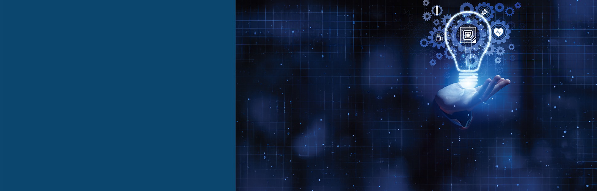 graphic of hand with technology icons