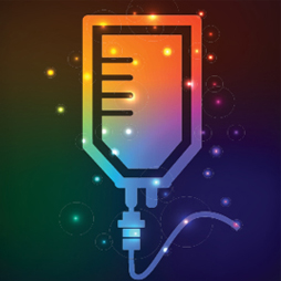 colorful illustration of iv bag
