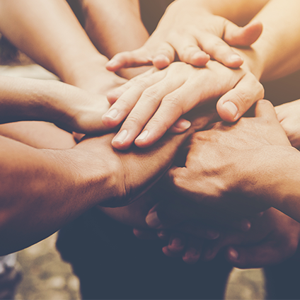 Team work hands