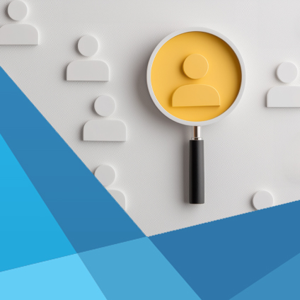 magnifying glass focusing on one figure