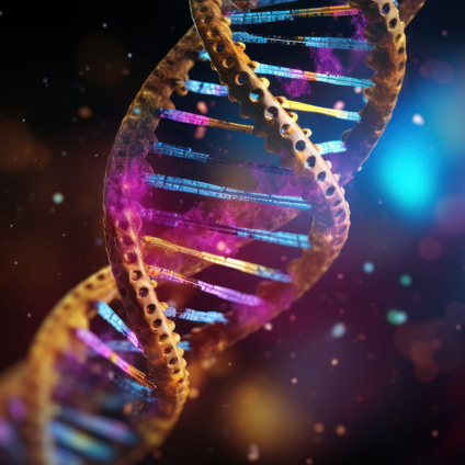 dna helix with colorful design