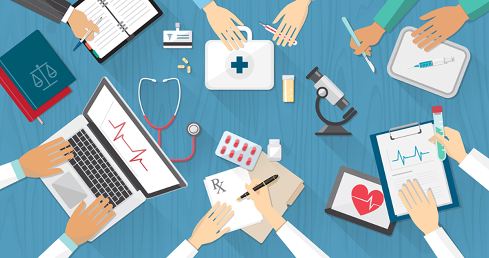 illustration of medical icons