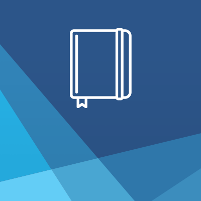 Illustration of a notebook with blue background