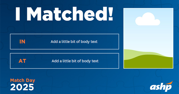 I Matched! - example of Canva template